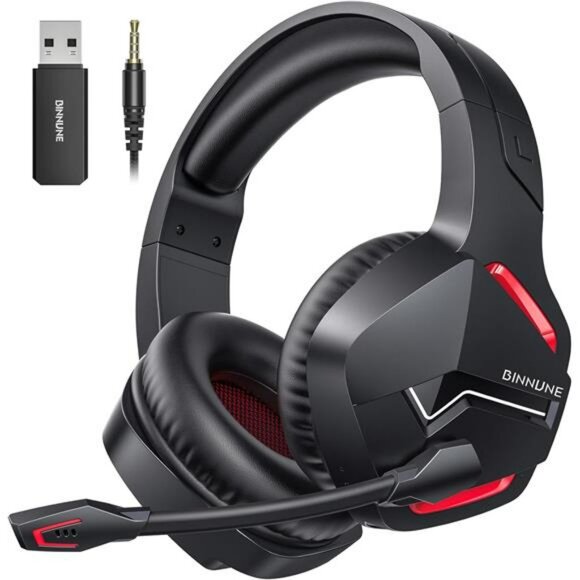 BINNUNE Wireless Gaming Headset PS5 PS4 PC Bluetooth Mic 120H Battery - Picture 1 of 7